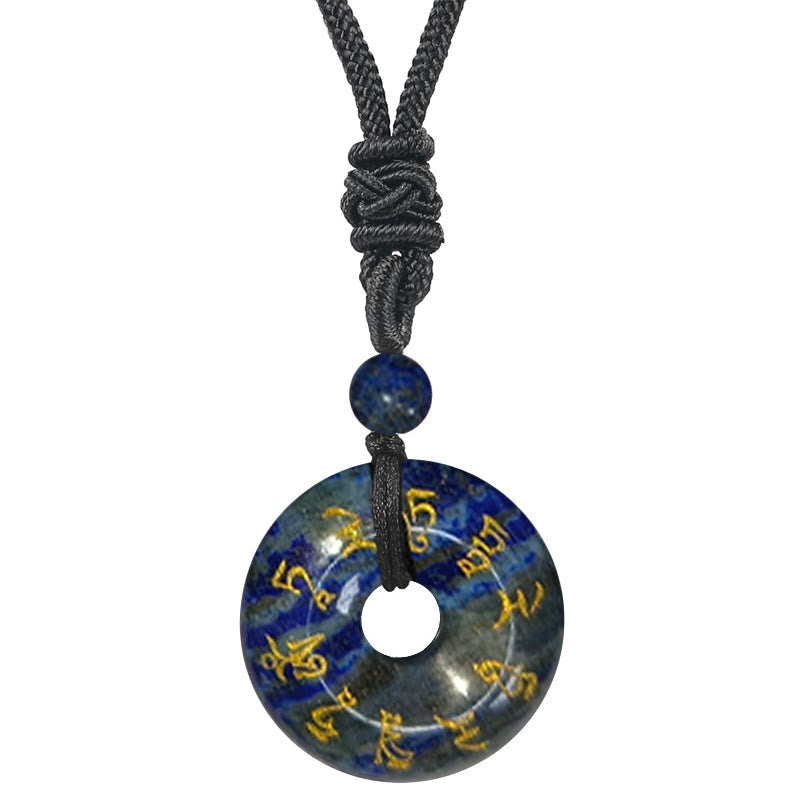 Nimara Ritual Green Tara Mantra Natural Various Crystal Black Obsidian Fulfilment Necklace Pendant