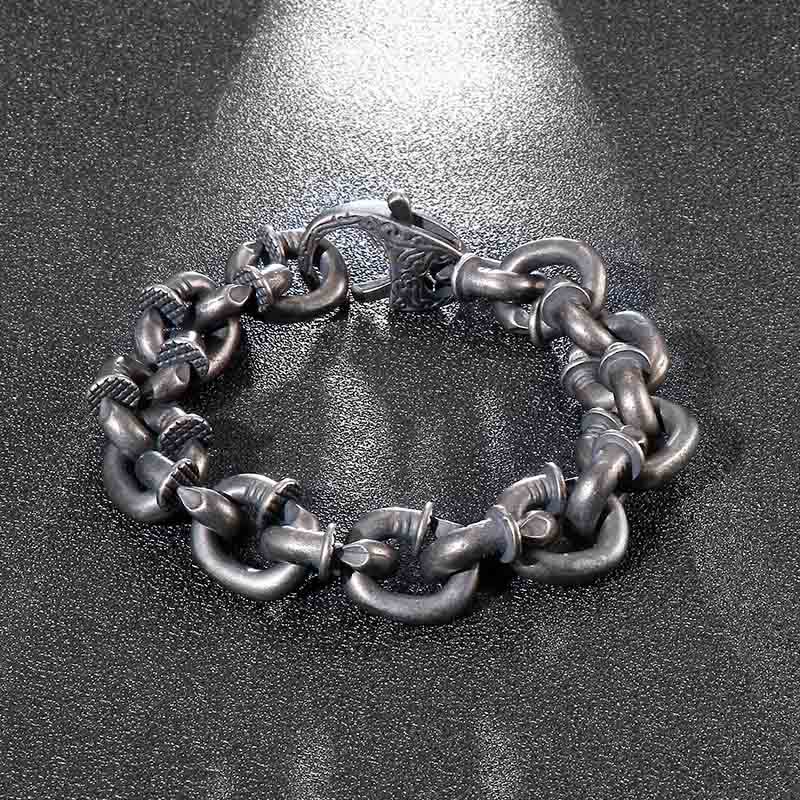 Nimara Ritual Square Rivets Titanium Steel Good Luck Balance Bracelet