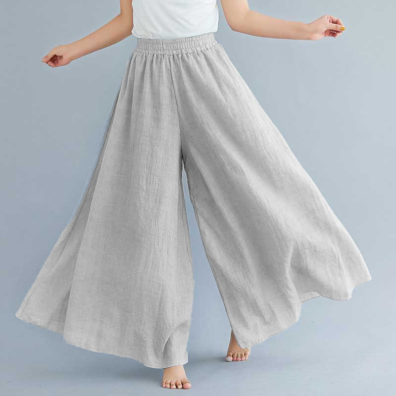 Nimara Ritual Women Casual Loose Cotton Linen Wide Leg Pants For Yoga Dance
