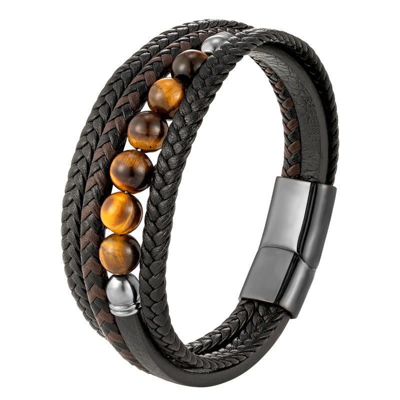 Nimara Ritual Tiger Eye Stone Protection Leather Bracelet