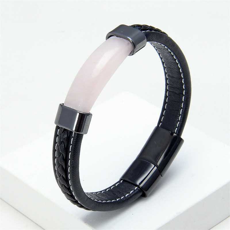 Nimara Ritual Lazurite Lapis Lazuli Tiger Eye Rhodonite Hematite Black Onyx Stone Balance Leather Bracelet