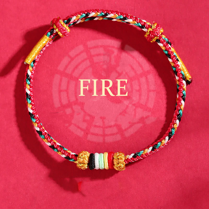 Nimara Ritual Five Elements Colorful String Completeness Knot Reef Knot Braid Luck Bracelet