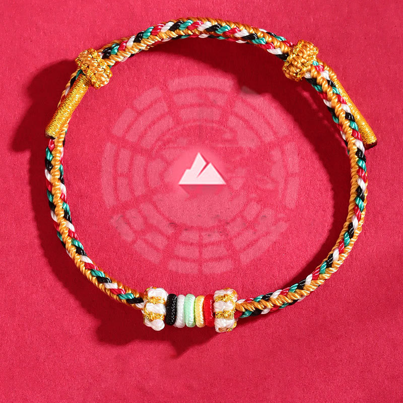 Nimara Ritual Five Elements Colorful String Completeness Knot Reef Knot Braid Luck Bracelet
