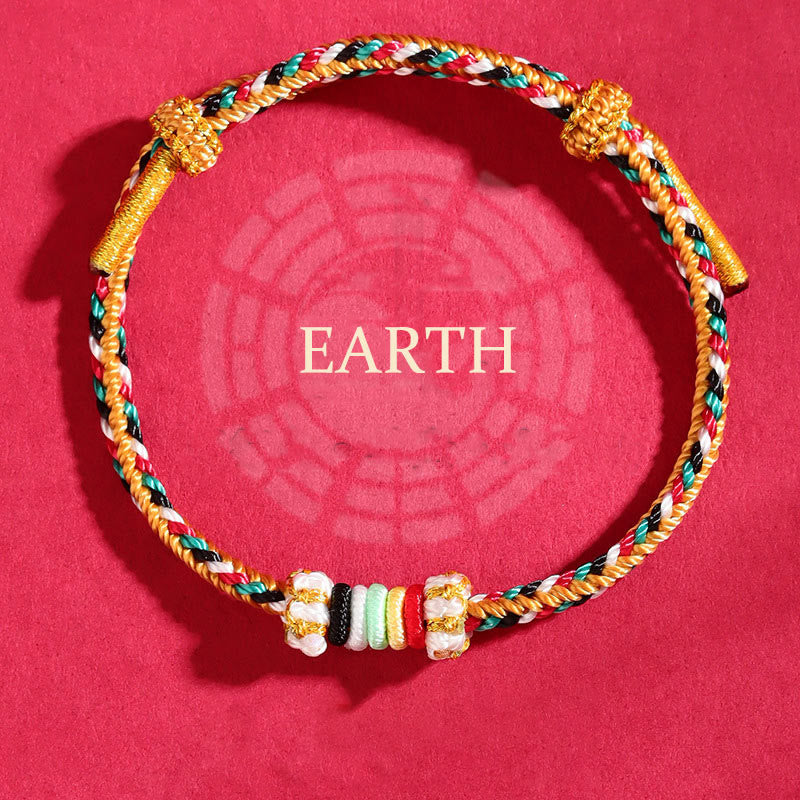 Nimara Ritual Five Elements Colorful String Completeness Knot Reef Knot Braid Luck Bracelet