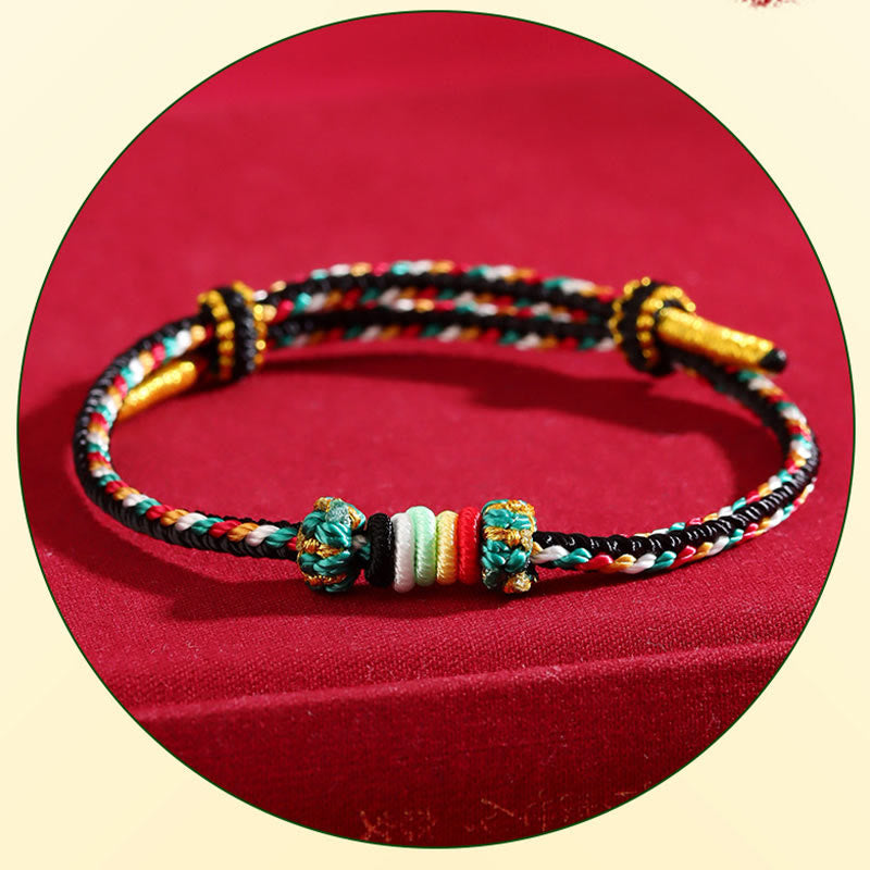 Nimara Ritual Five Elements Colorful String Completeness Knot Reef Knot Braid Luck Bracelet