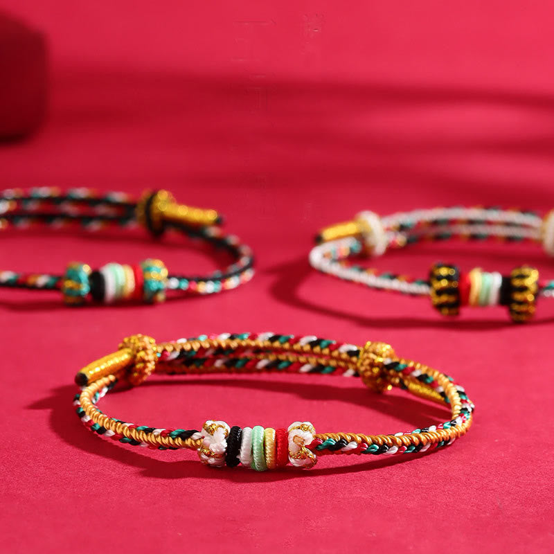 Nimara Ritual Five Elements Colorful String Completeness Knot Reef Knot Braid Luck Bracelet