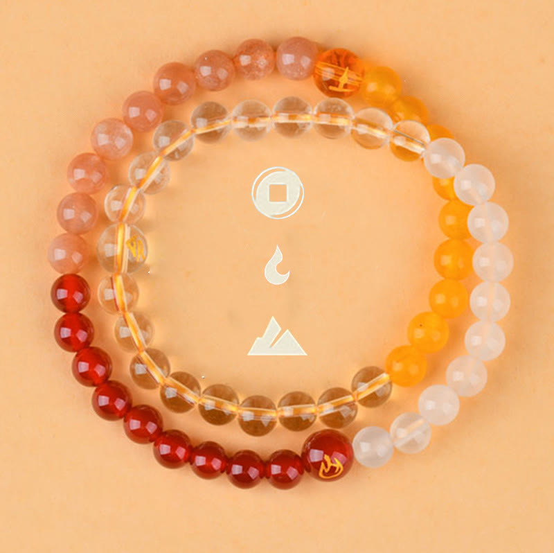 Nimara Ritual Five Elements Various Crystal Agate Strawberry Quartz Wisdom Bracelet