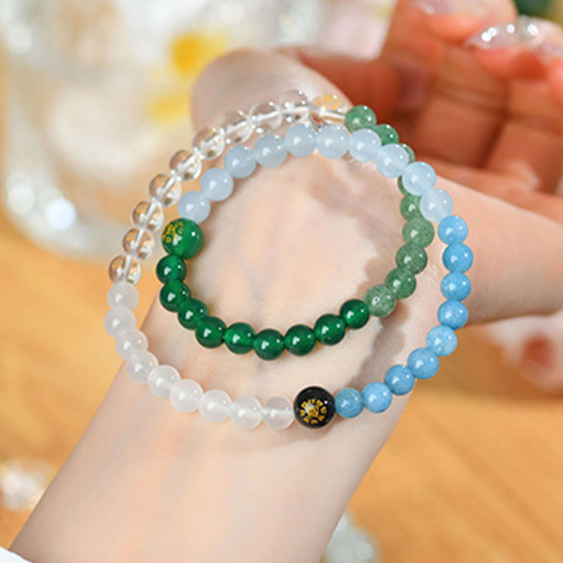 Nimara Ritual Five Elements Various Crystal Agate Strawberry Quartz Wisdom Bracelet