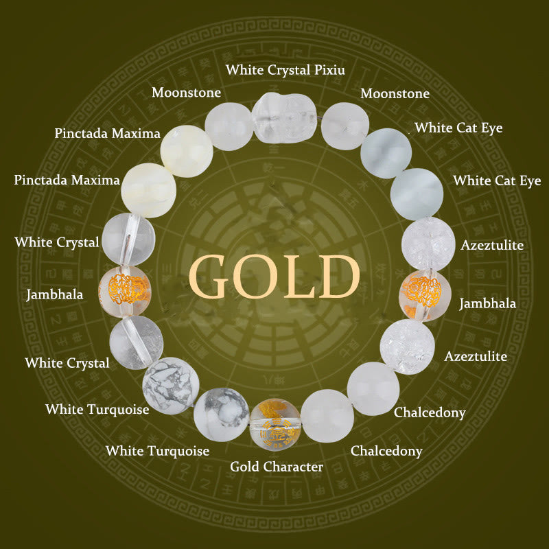 Nimara Ritual Five Elements Various Crystal Agate Pixiu Wealth Bracelet