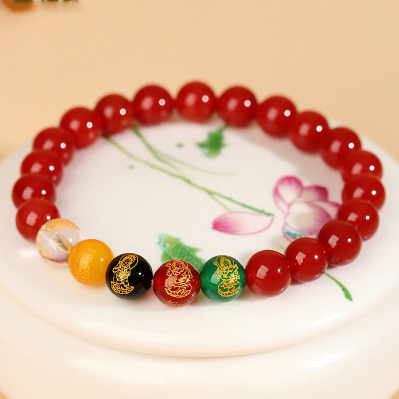 Nimara Ritual Five Elements Various Agate Jambhala Luck Bracelet