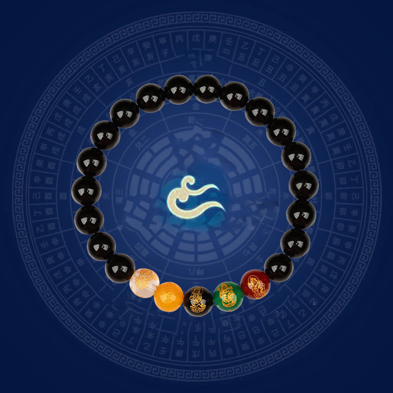Nimara Ritual Five Elements Various Agate Jambhala Luck Bracelet