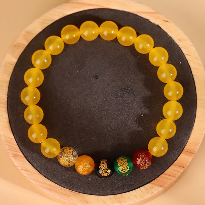 Nimara Ritual Five Elements Various Agate Jambhala Luck Bracelet