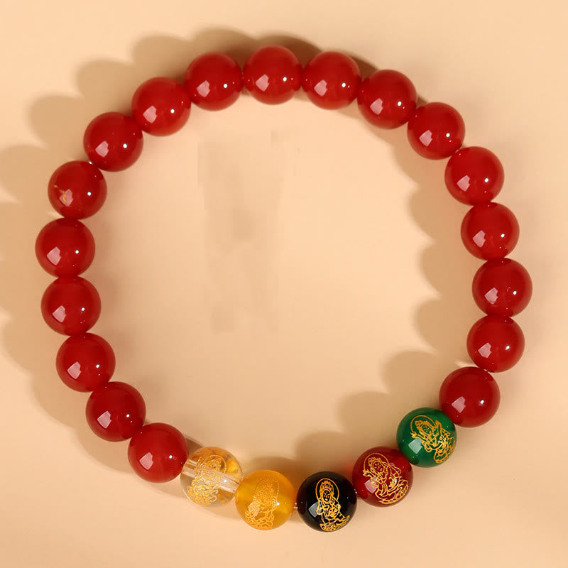 Nimara Ritual Five Elements Various Agate Jambhala Luck Bracelet