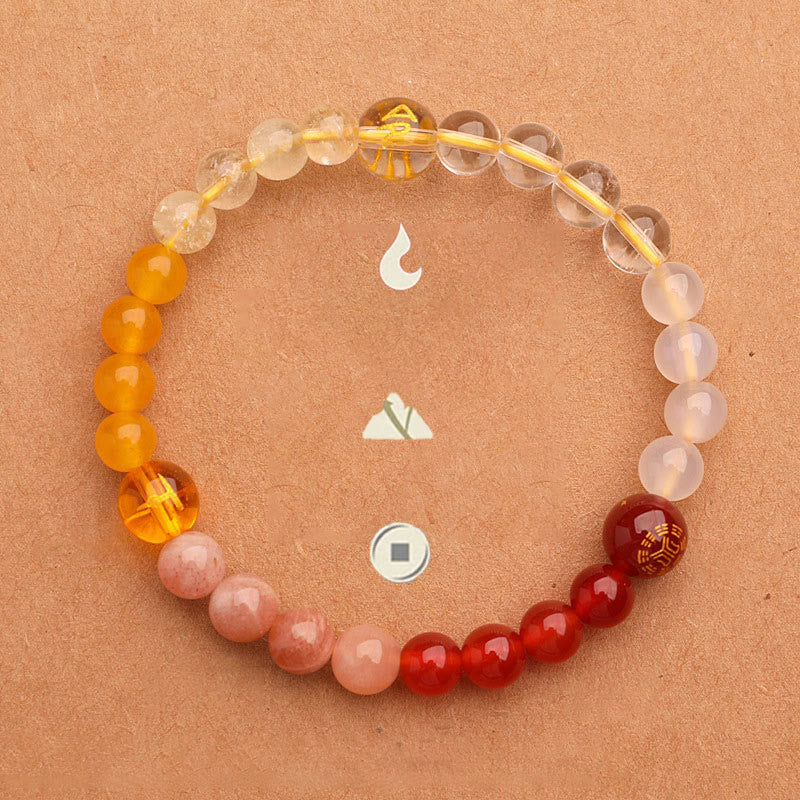 Nimara Ritual Five Elements Various Agate Crystal Sun Stone Wisdom Bracelet