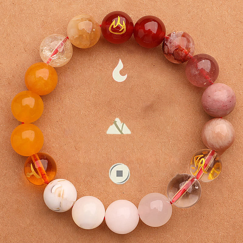 Nimara Ritual Five Elements Various Agate Crystal Sun Stone Wisdom Bracelet