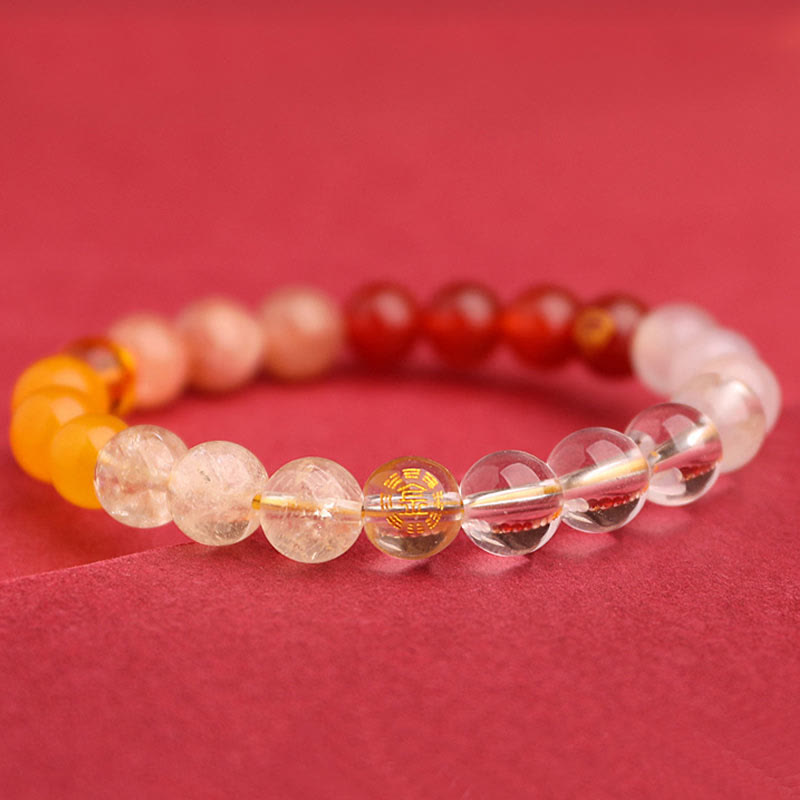Nimara Ritual Five Elements Various Agate Crystal Sun Stone Wisdom Bracelet
