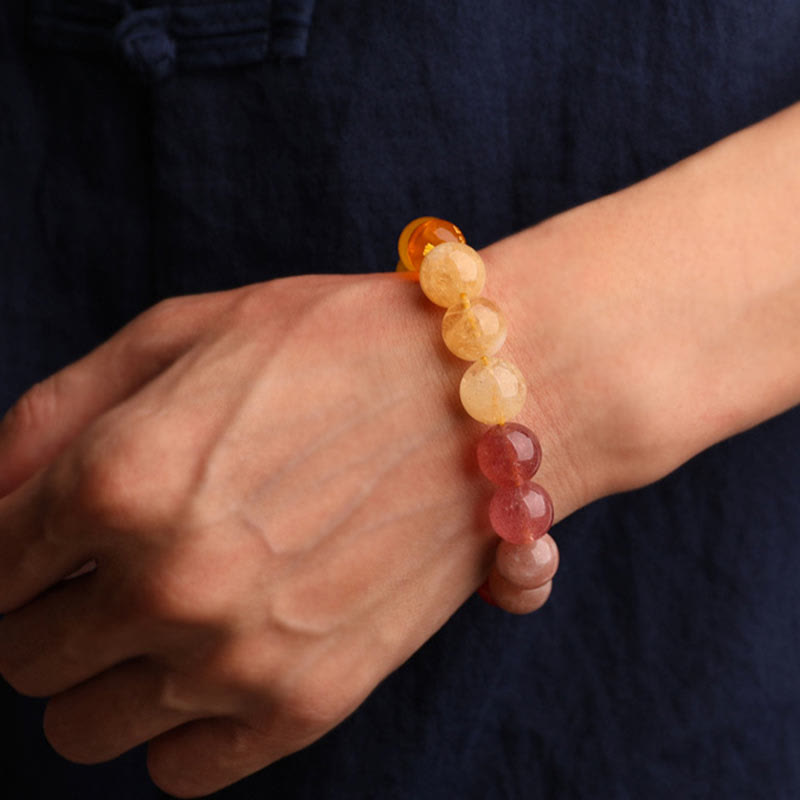 Nimara Ritual Five Elements Various Agate Crystal Sun Stone Wisdom Bracelet
