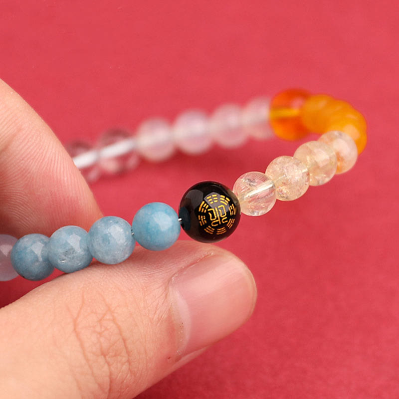 Nimara Ritual Five Elements Various Agate Crystal Sun Stone Wisdom Bracelet