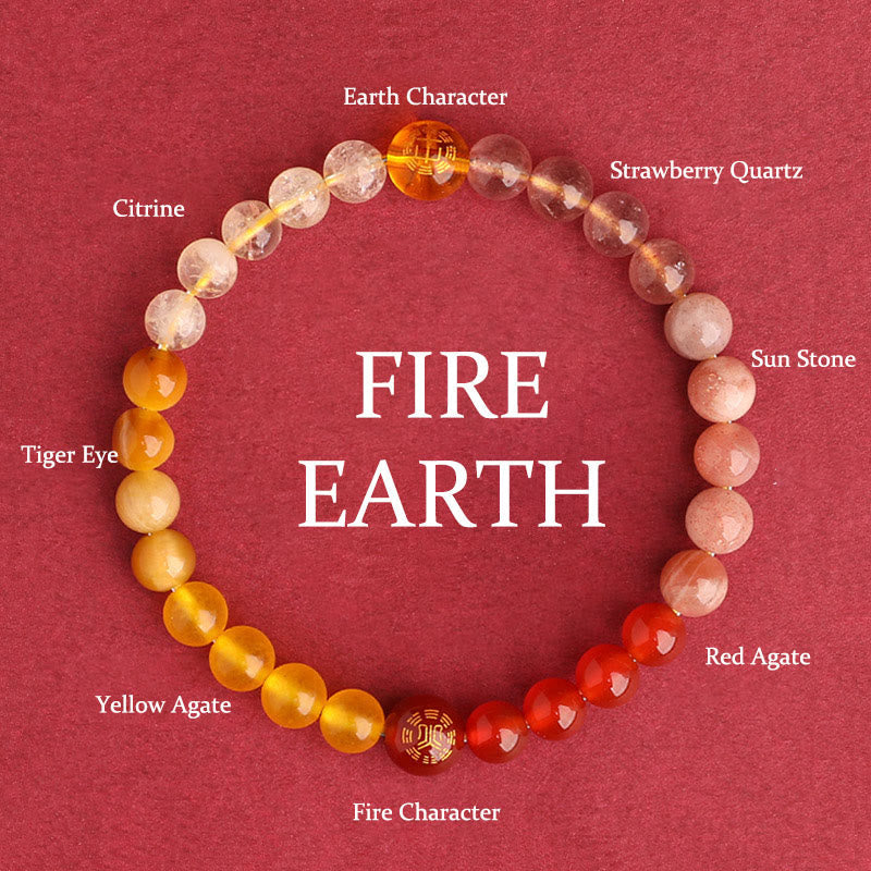 Nimara Ritual Five Elements Various Agate Crystal Black Onyx Green Chalcedony Aquamarine Wisdom Bracelet