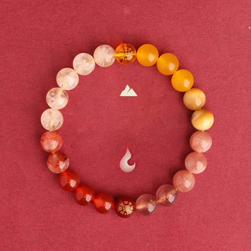 Nimara Ritual Five Elements Various Agate Crystal Black Onyx Green Chalcedony Aquamarine Wisdom Bracelet