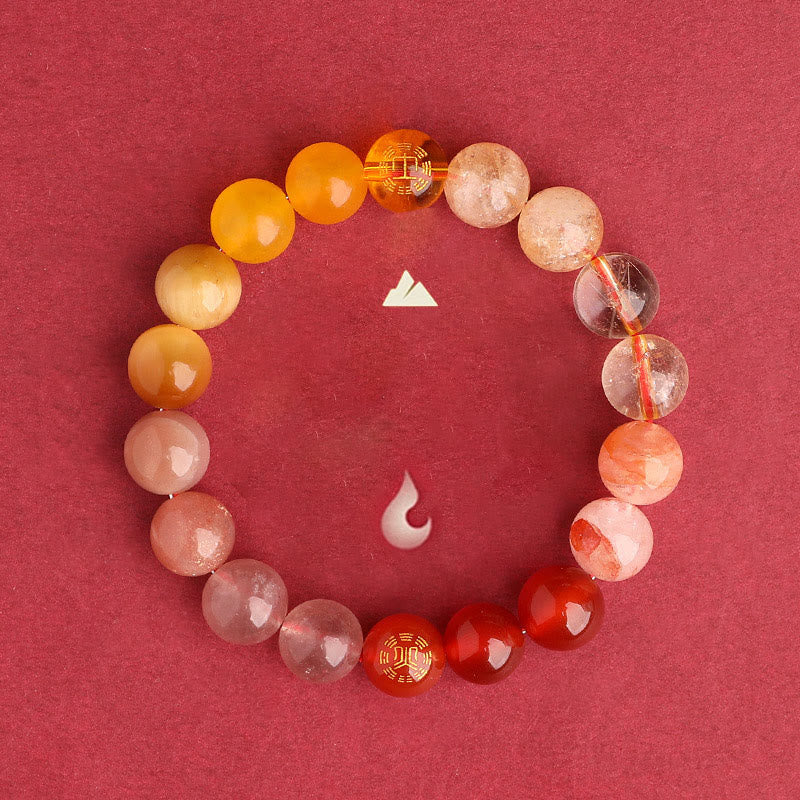 Nimara Ritual Five Elements Various Agate Crystal Black Onyx Green Chalcedony Aquamarine Wisdom Bracelet