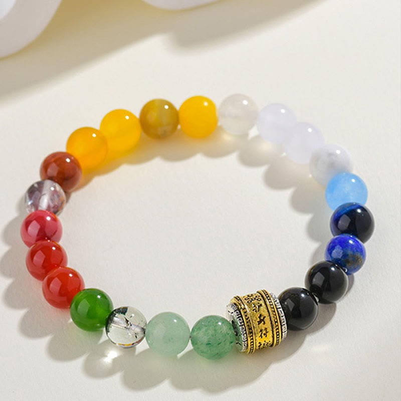 Nimara Ritual Five Elements Various Agate Crystal Red Agate Gold Sheen Obsidian Yellow Agate Luck Bracelet
