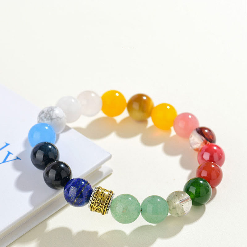 Nimara Ritual Five Elements Various Agate Crystal Red Agate Gold Sheen Obsidian Yellow Agate Luck Bracelet