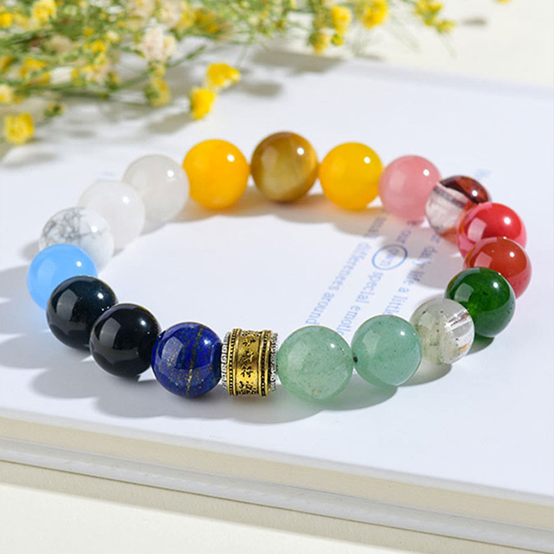 Nimara Ritual Five Elements Various Agate Crystal Red Agate Gold Sheen Obsidian Yellow Agate Luck Bracelet