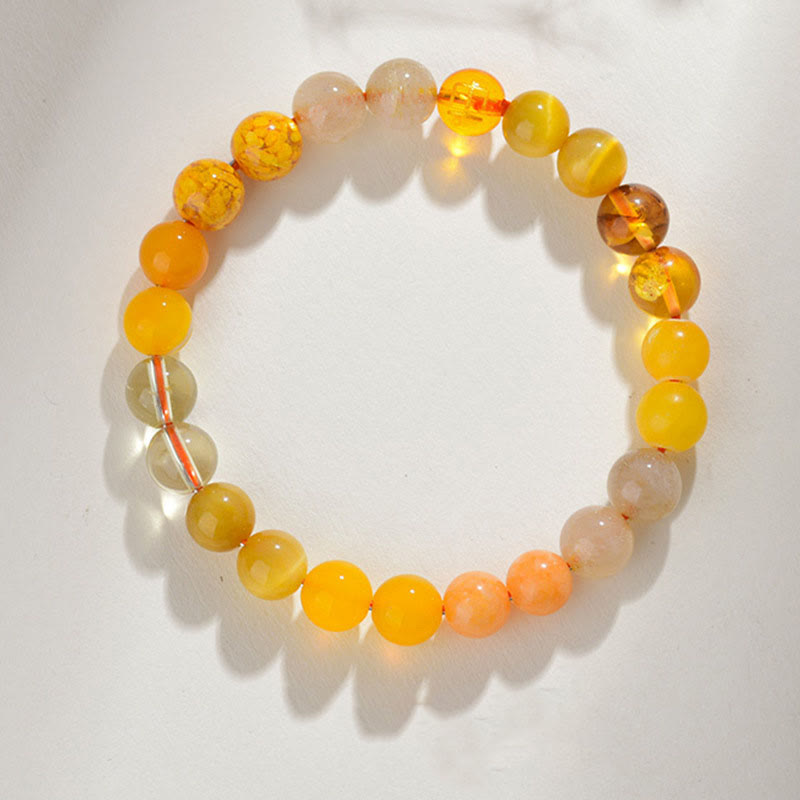 Nimara Ritual Five Elements Various Agate Crystal Rutilated Quartz Tiger Eye Yellow Agate Citrine Luck Bracelet