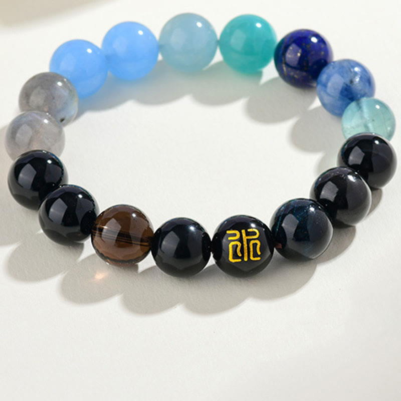 Nimara Ritual Five Elements Various Agate Crystal Rutilated Quartz Tiger Eye Yellow Agate Citrine Luck Bracelet