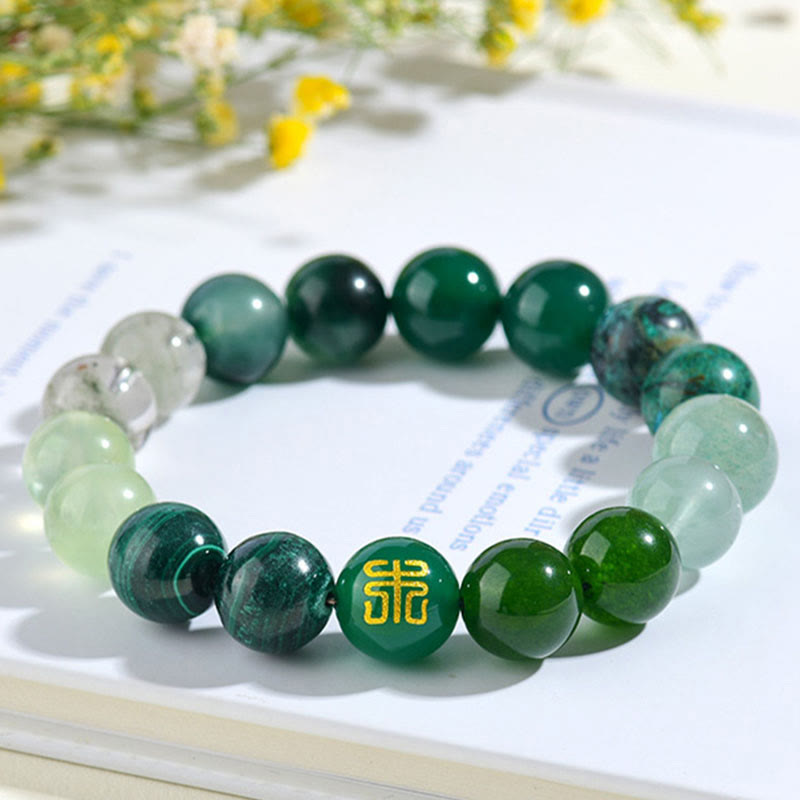 Nimara Ritual Five Elements Various Agate Crystal Rutilated Quartz Tiger Eye Yellow Agate Citrine Luck Bracelet
