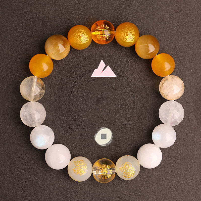 Nimara Ritual Five Elements Various Agate Crystal South Red Agate Strawberry Quartz Sun Stone Citrine Luck Bracelet