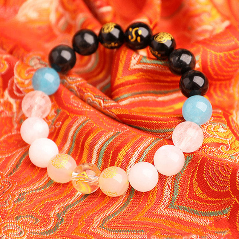Nimara Ritual Five Elements Various Agate Crystal South Red Agate Strawberry Quartz Sun Stone Citrine Luck Bracelet