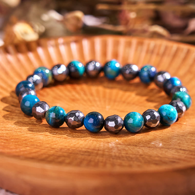 Nimara Ritual 2Pcs Hematite Tiger Eye Blue Tiger Eye Powerful Bracelet Set