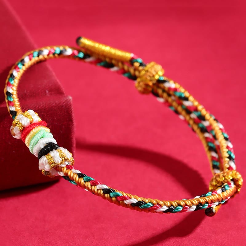 Nimara Ritual Five Elements Colorful String Completeness Knot Reef Knot Braid Luck Bracelet
