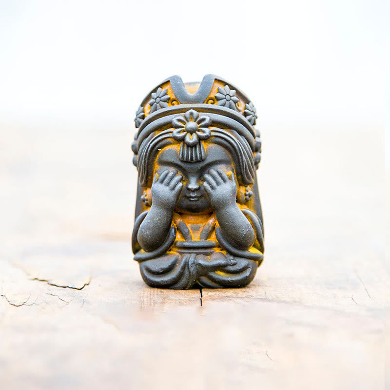 Nimara Ritual Handmade Zakiram Iron Powder Rust Cast Resin Statue Zen Home Decoration
