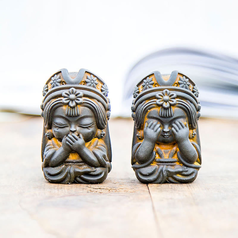 Nimara Ritual Handmade Zakiram Iron Powder Rust Cast Resin Statue Zen Home Decoration