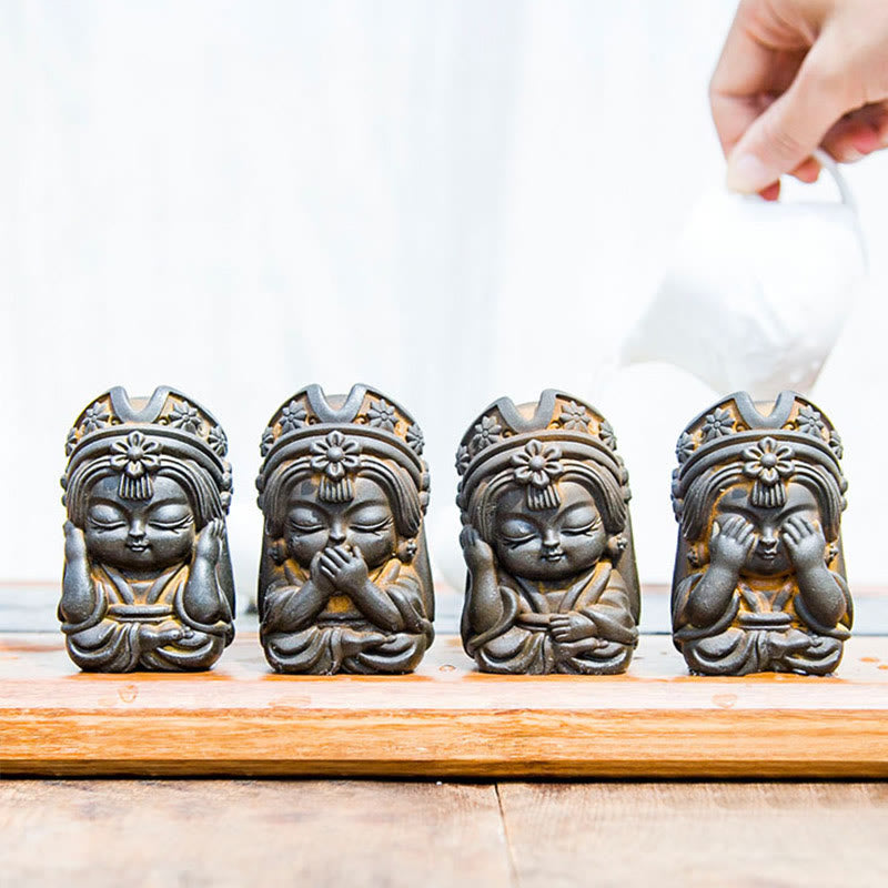 Nimara Ritual Handmade Zakiram Iron Powder Rust Cast Resin Statue Zen Home Decoration