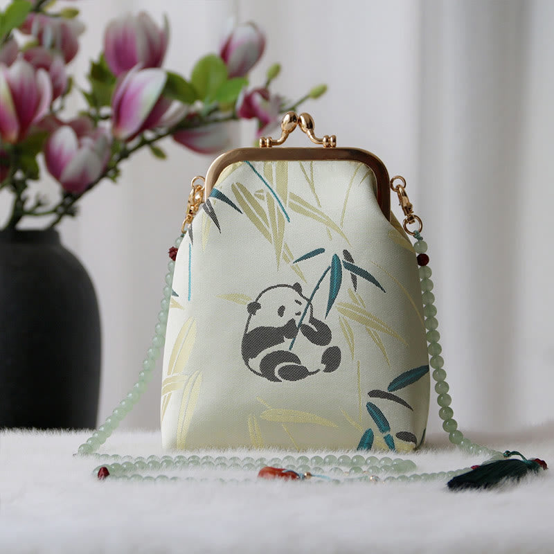 Nimara Ritual Retro Chinese Embroidery Pearl Chain Crossbody Bag Shoudler Bag
