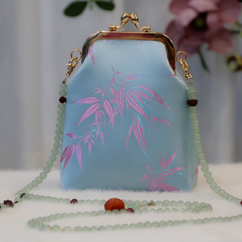 Nimara Ritual Retro Chinese Embroidery Pearl Chain Crossbody Bag Shoudler Bag