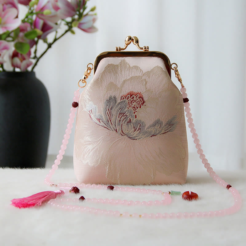 Nimara Ritual Retro Chinese Embroidery Pearl Chain Crossbody Bag Shoudler Bag