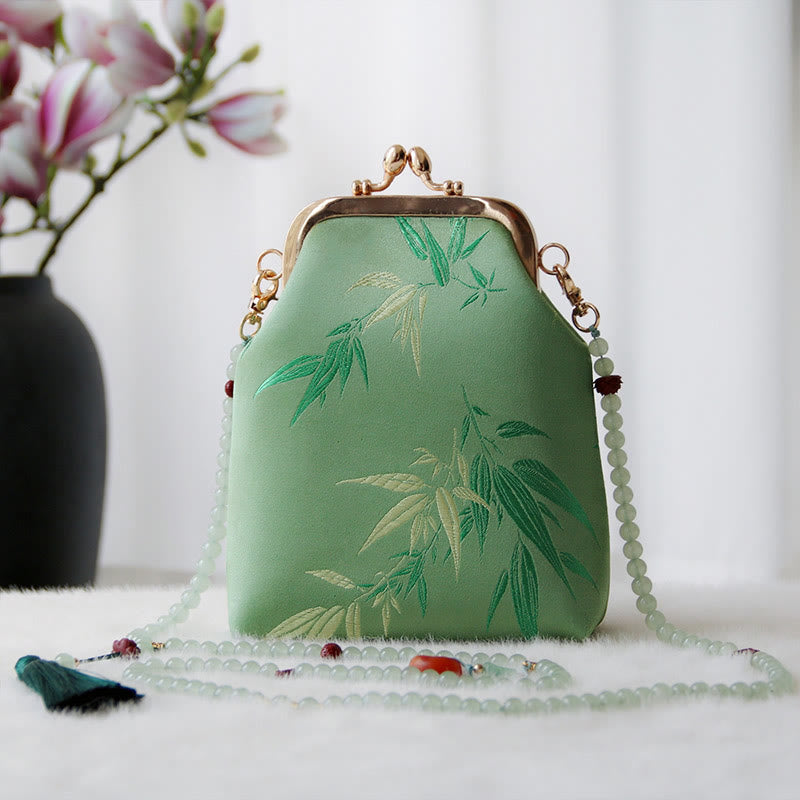 Nimara Ritual Retro Chinese Embroidery Pearl Chain Crossbody Bag Shoudler Bag