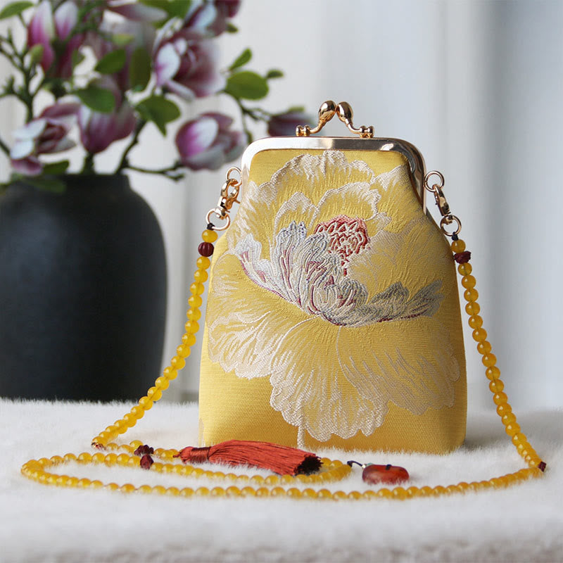 Nimara Ritual Retro Chinese Embroidery Pearl Chain Crossbody Bag Shoudler Bag
