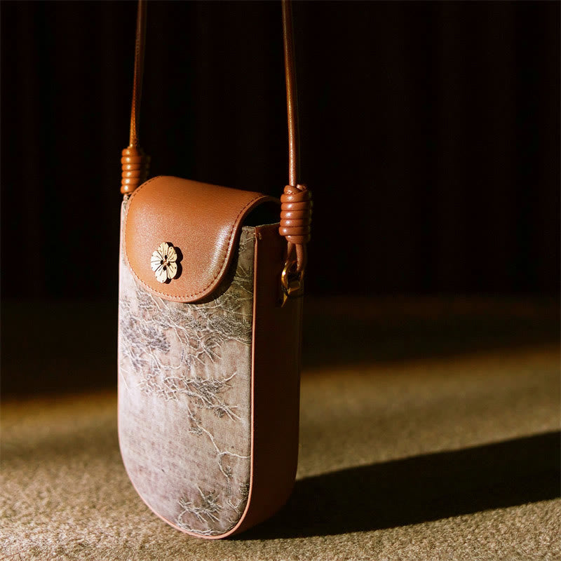 Nimara Ritual Retro Flower Butterfly Leaves Branches Song Brocade Shoulder Bag Hangbags