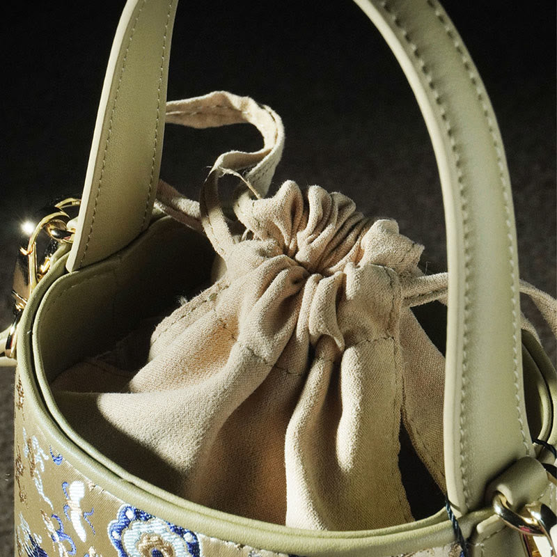 Nimara Ritual Retro Crane Deer Song Brocade Crossbody Bag Hangbags