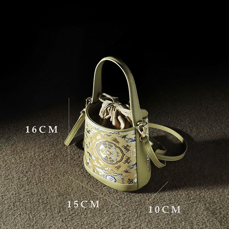 Nimara Ritual Retro Crane Deer Song Brocade Crossbody Bag Hangbags