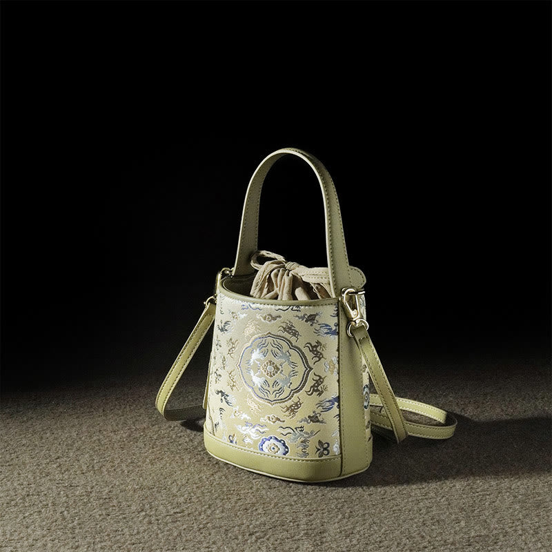 Nimara Ritual Retro Crane Deer Song Brocade Crossbody Bag Hangbags
