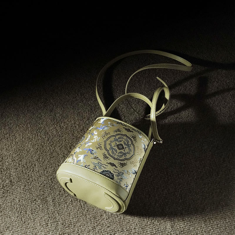 Nimara Ritual Retro Crane Deer Song Brocade Crossbody Bag Hangbags