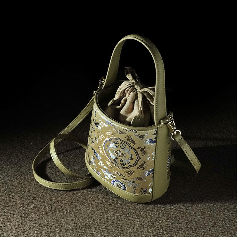 Nimara Ritual Retro Crane Deer Song Brocade Crossbody Bag Hangbags