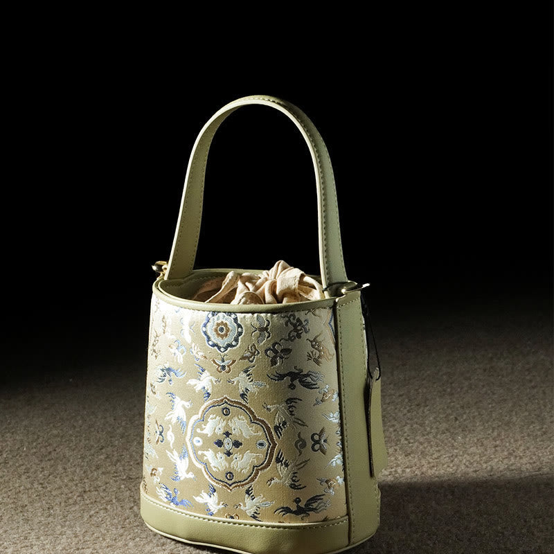 Nimara Ritual Retro Crane Deer Song Brocade Crossbody Bag Hangbags